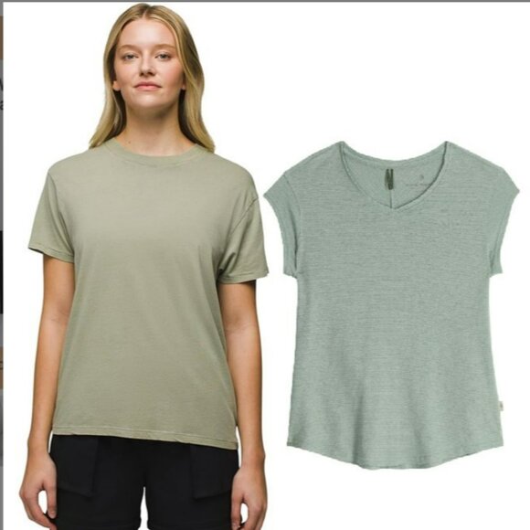 Prana Every Day Vintage Washed Tee 100% cotton green multiple sizes available - Picture 1 of 7